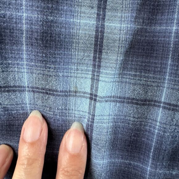 Faded Glory Mens Blue Lined Plaid Long Sleeve Cotton Flannel Shirt Size Medium - Picture 11 of 16